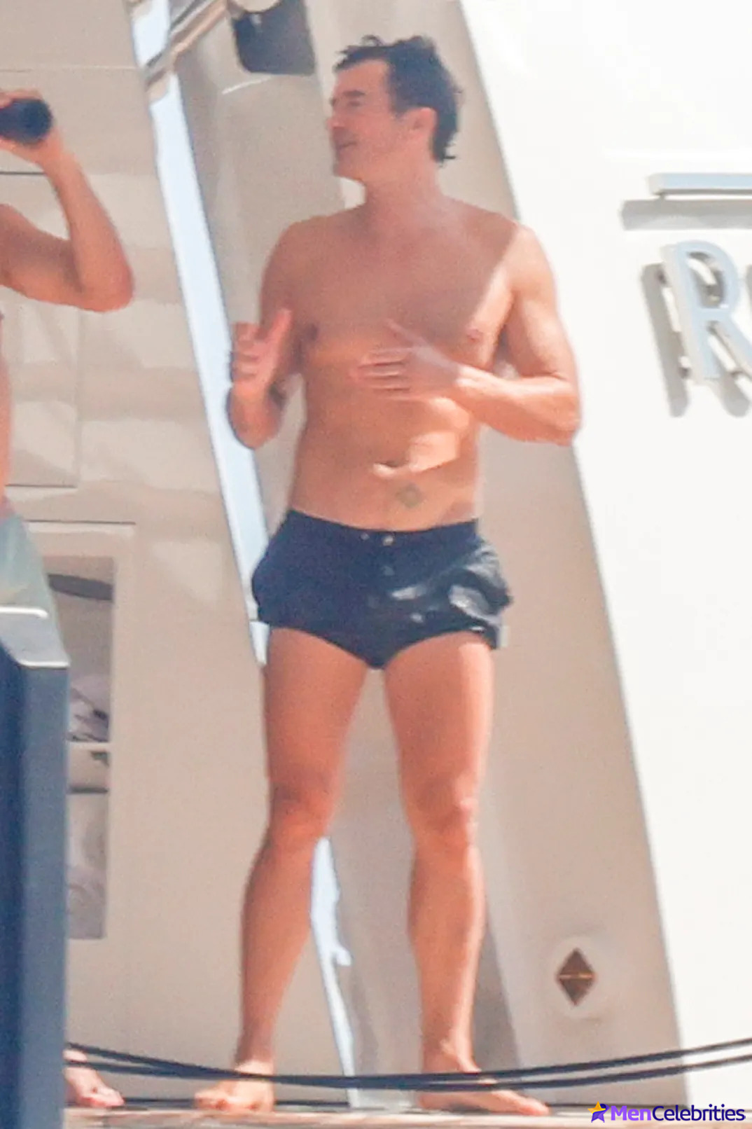 Orlando Blooms Shirtless Yacht Day with Woody Harrelson