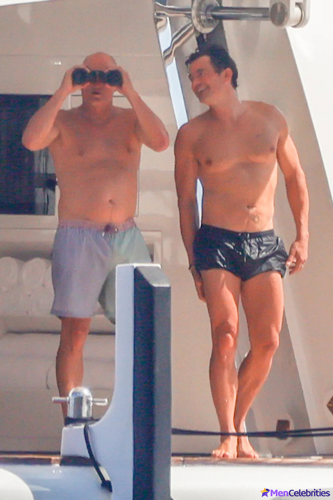 Orlando Blooms Shirtless Yacht Day with Woody Harrelson