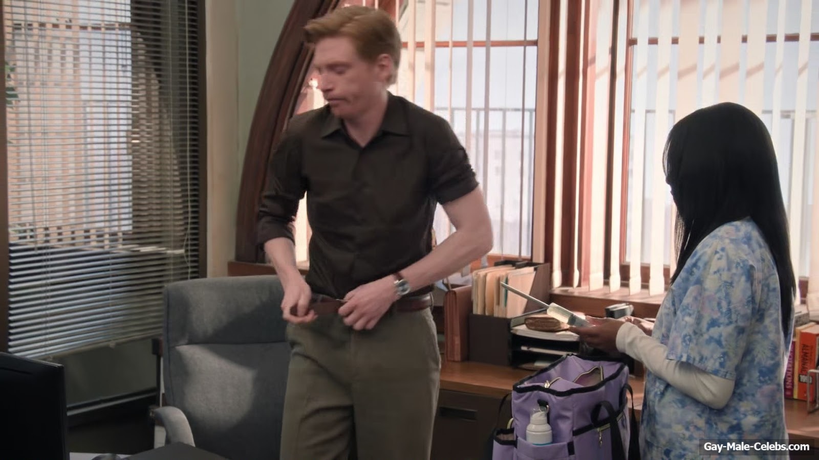 Domhnall Gleeson Bare Butt Scenes in The Paper
