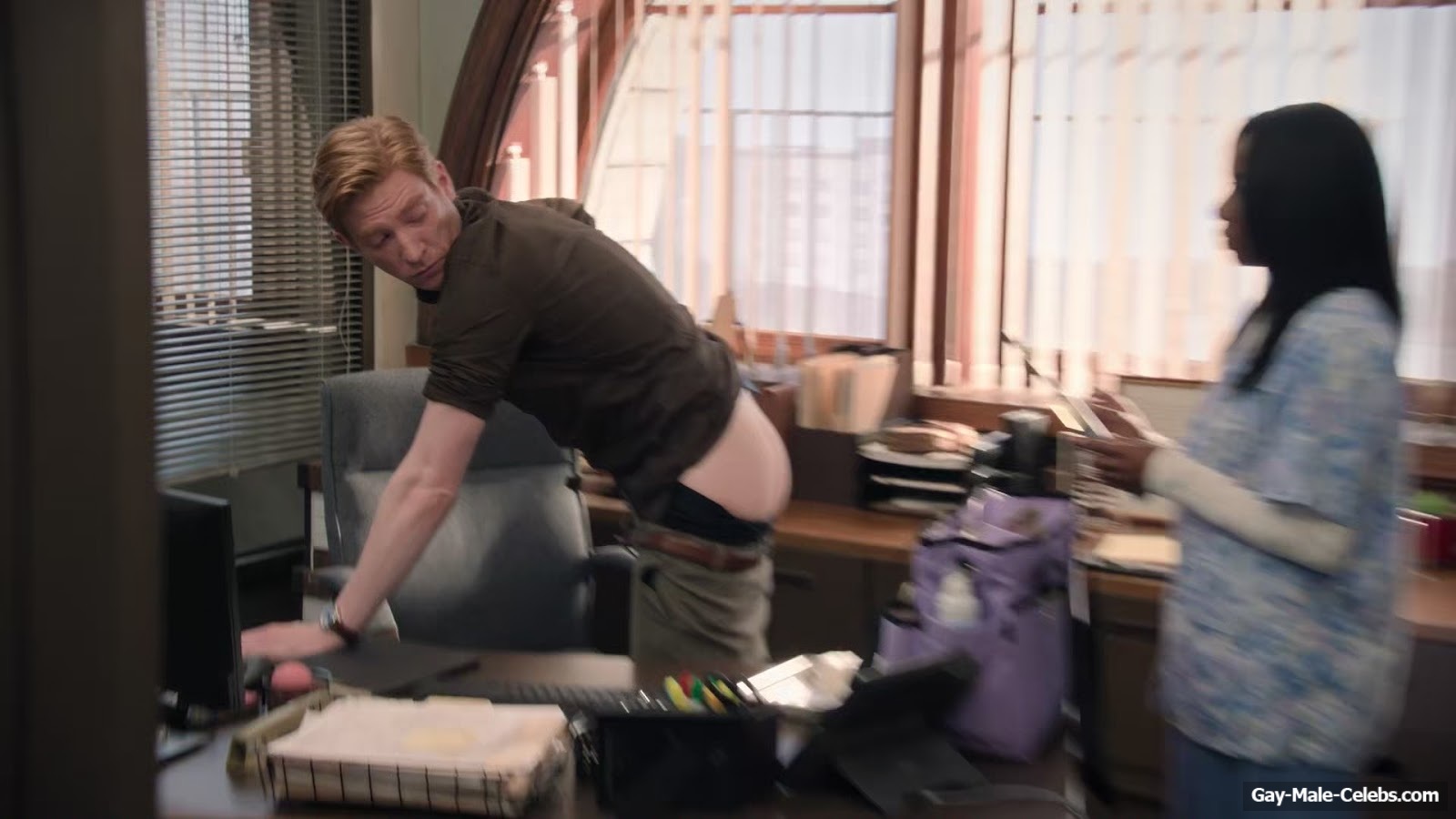 Domhnall Gleeson Bare Butt Scenes in The Paper