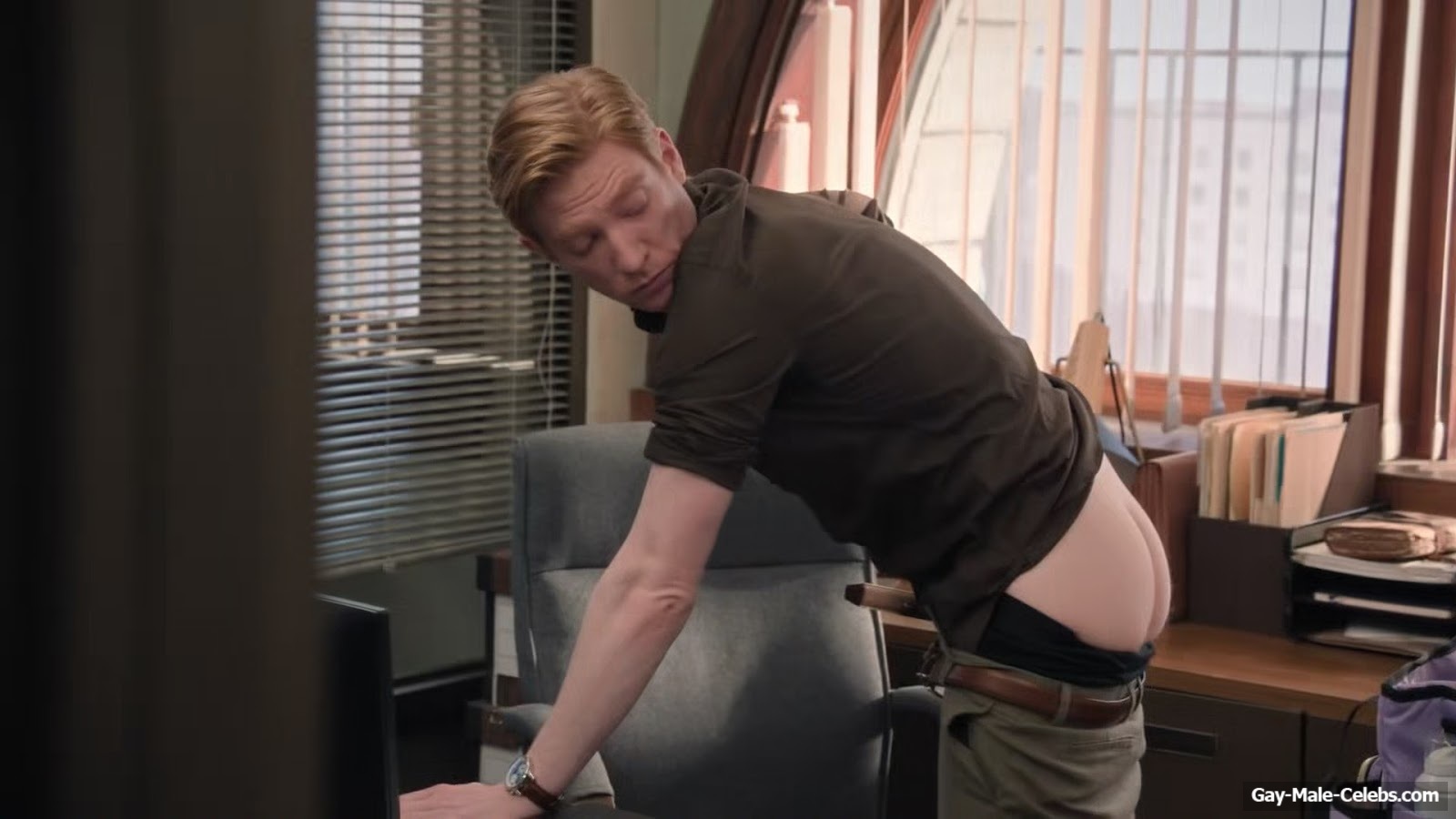 Domhnall Gleeson Bare Butt Scenes in The Paper
