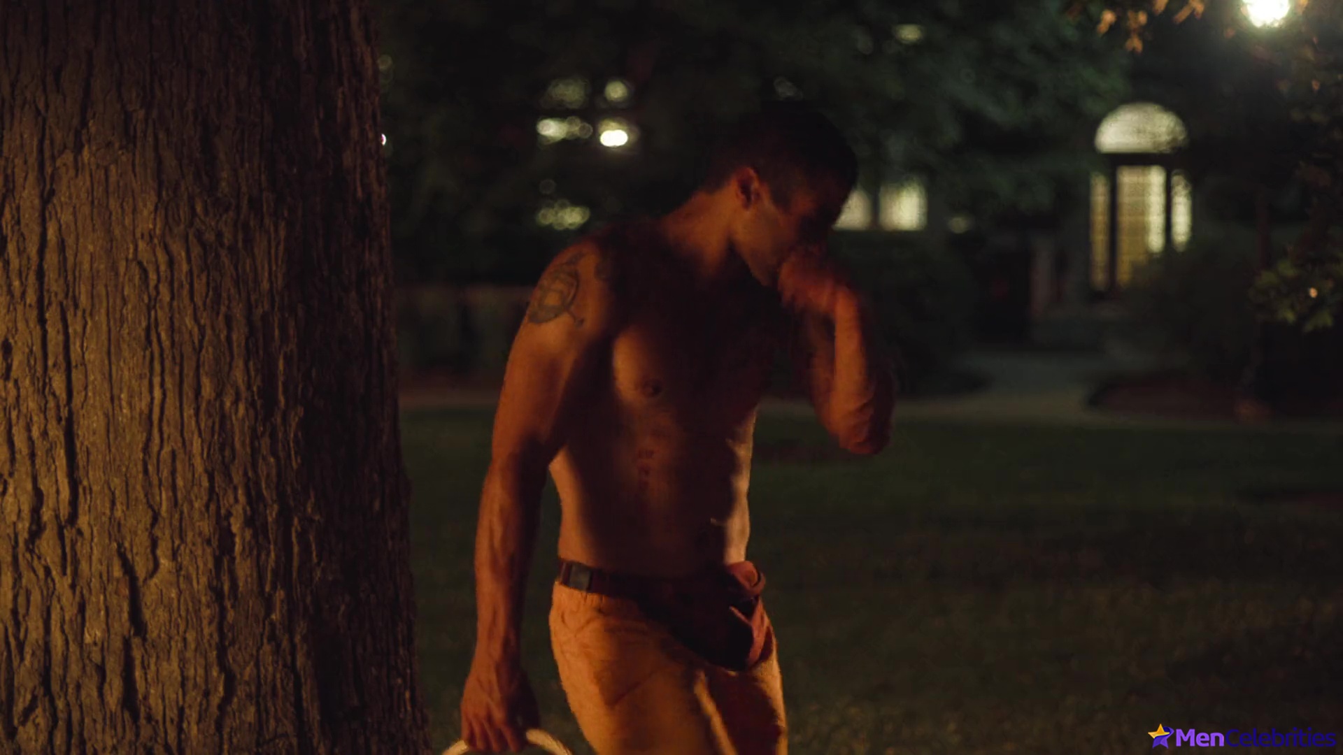 Mason Gooding shirtless and bulge in Pools