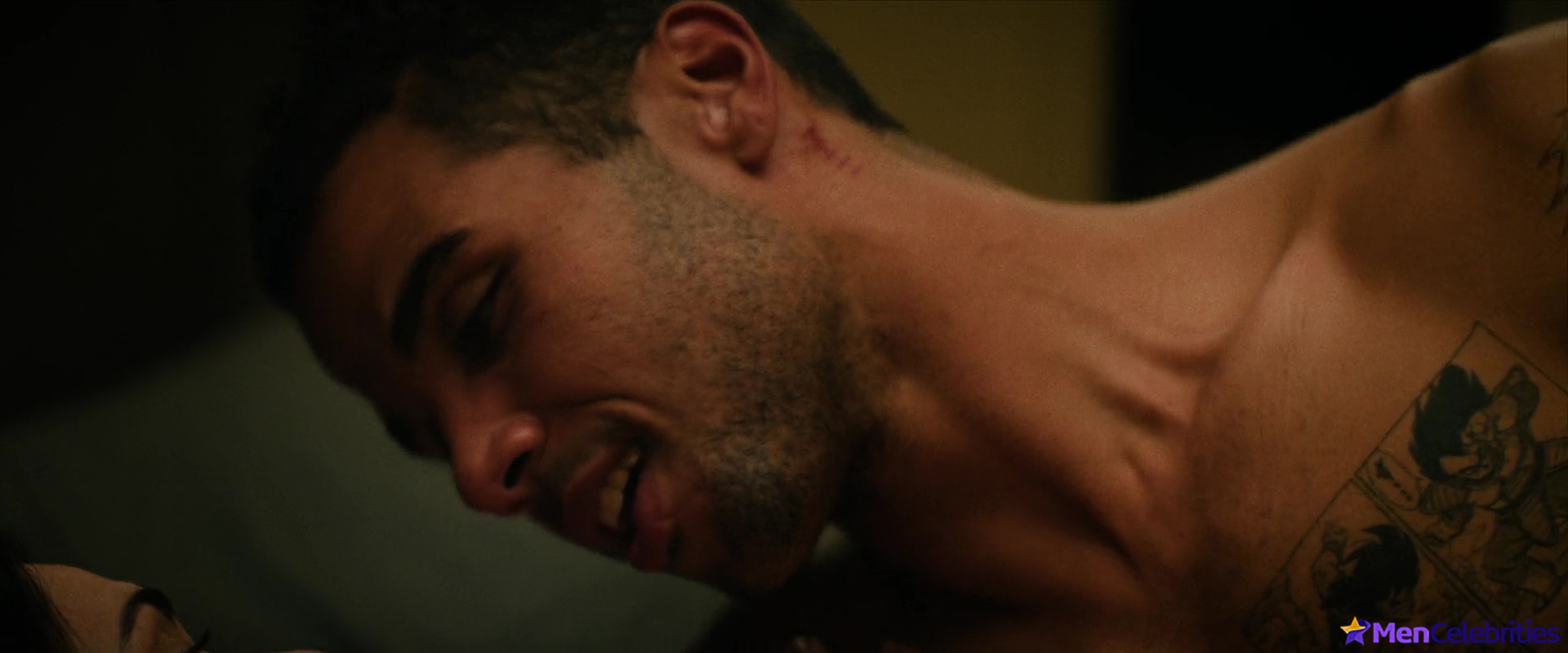 Mason Gooding shirtless in Under Fire