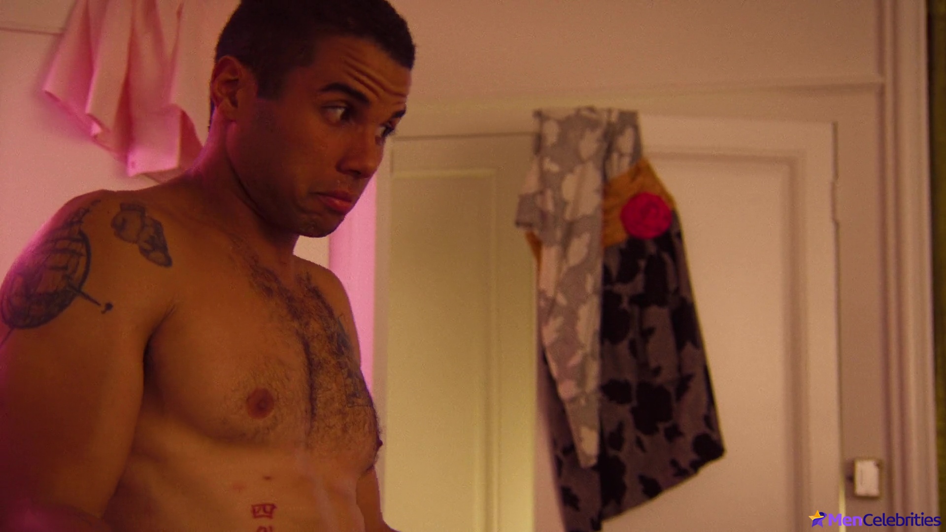 Mason Gooding shirtless and bulge in Pools