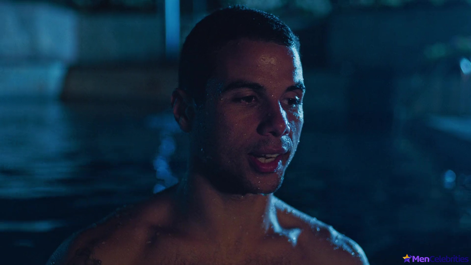 Mason Gooding shirtless and bulge in Pools