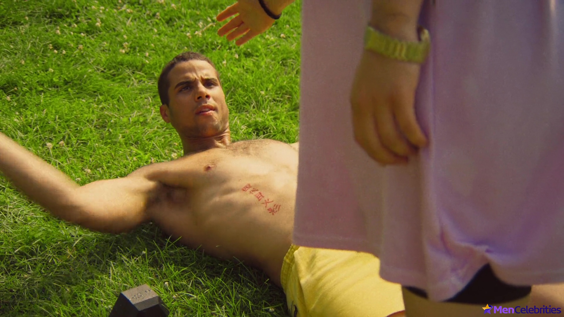 Mason Gooding shirtless and bulge in Pools
