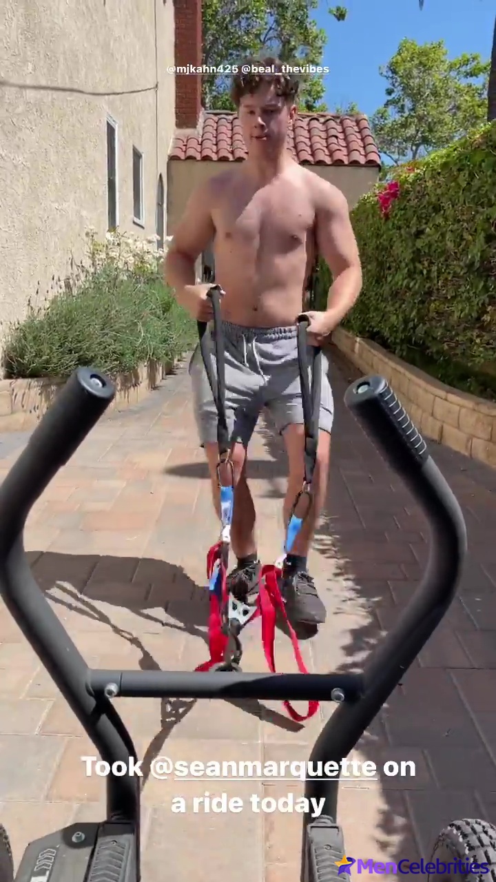 Nolan Gould shirtless workout on Instagram