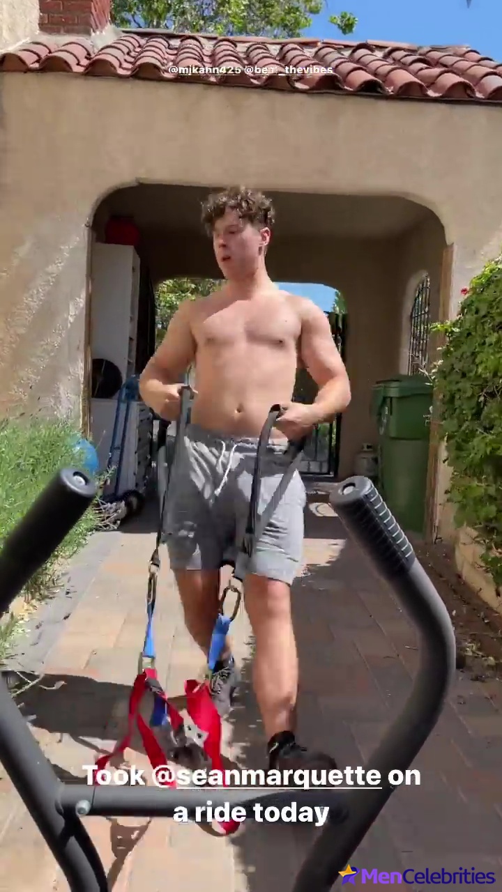 Nolan Gould shirtless workout on Instagram