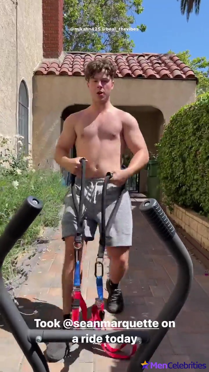 Nolan Gould shirtless workout on Instagram