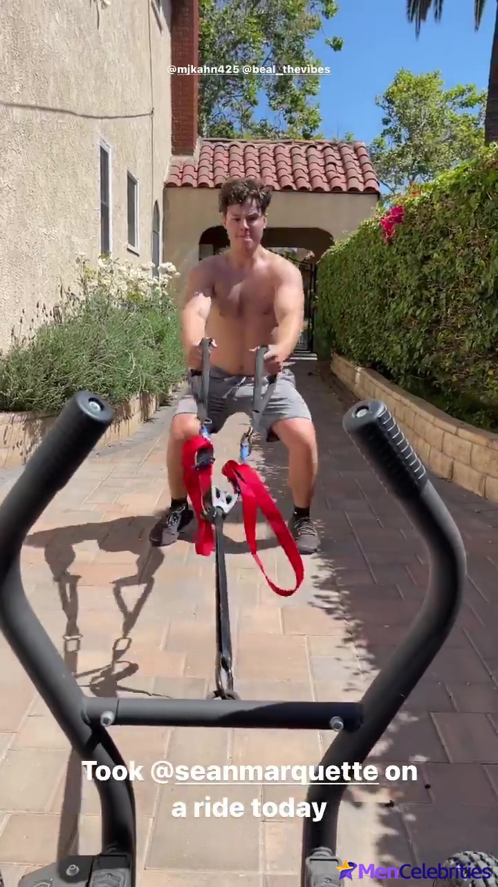 Nolan Gould shirtless workout on Instagram