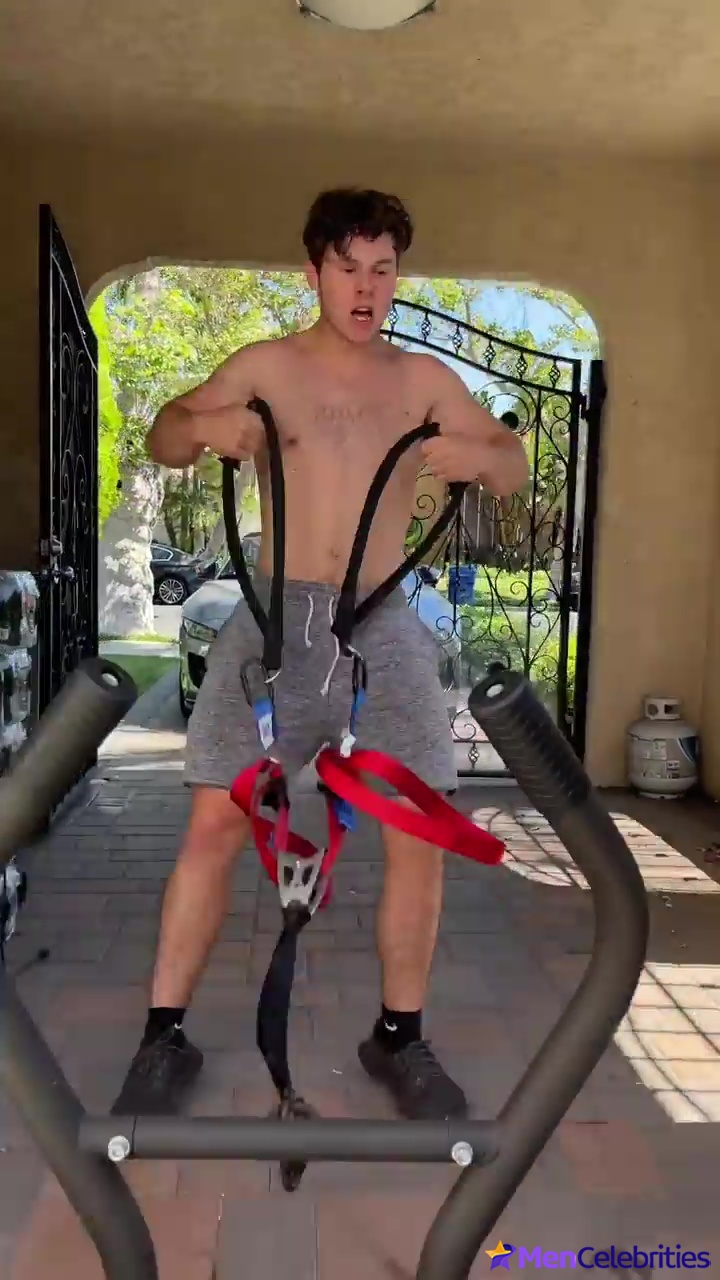 Nolan Gould shirtless workout on Instagram