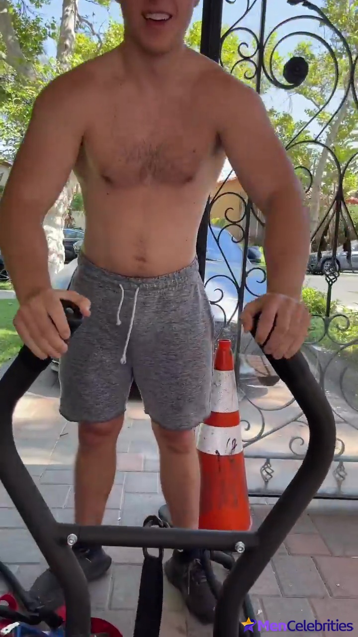 Nolan Gould shirtless workout on Instagram