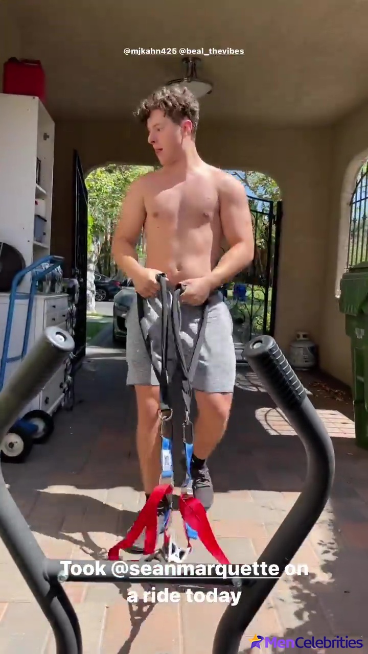 Nolan Gould shirtless workout on Instagram