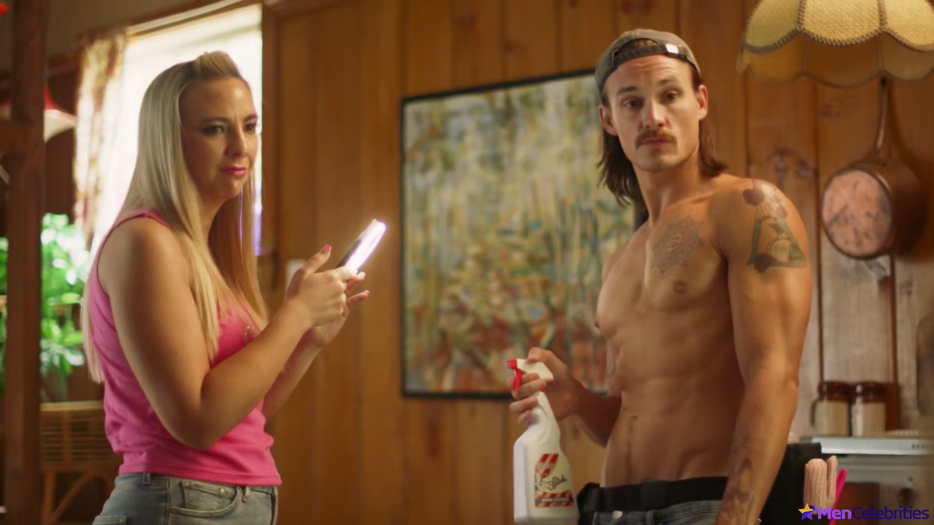 Tom Stevens nude and cock bulge scenes in Moonshine