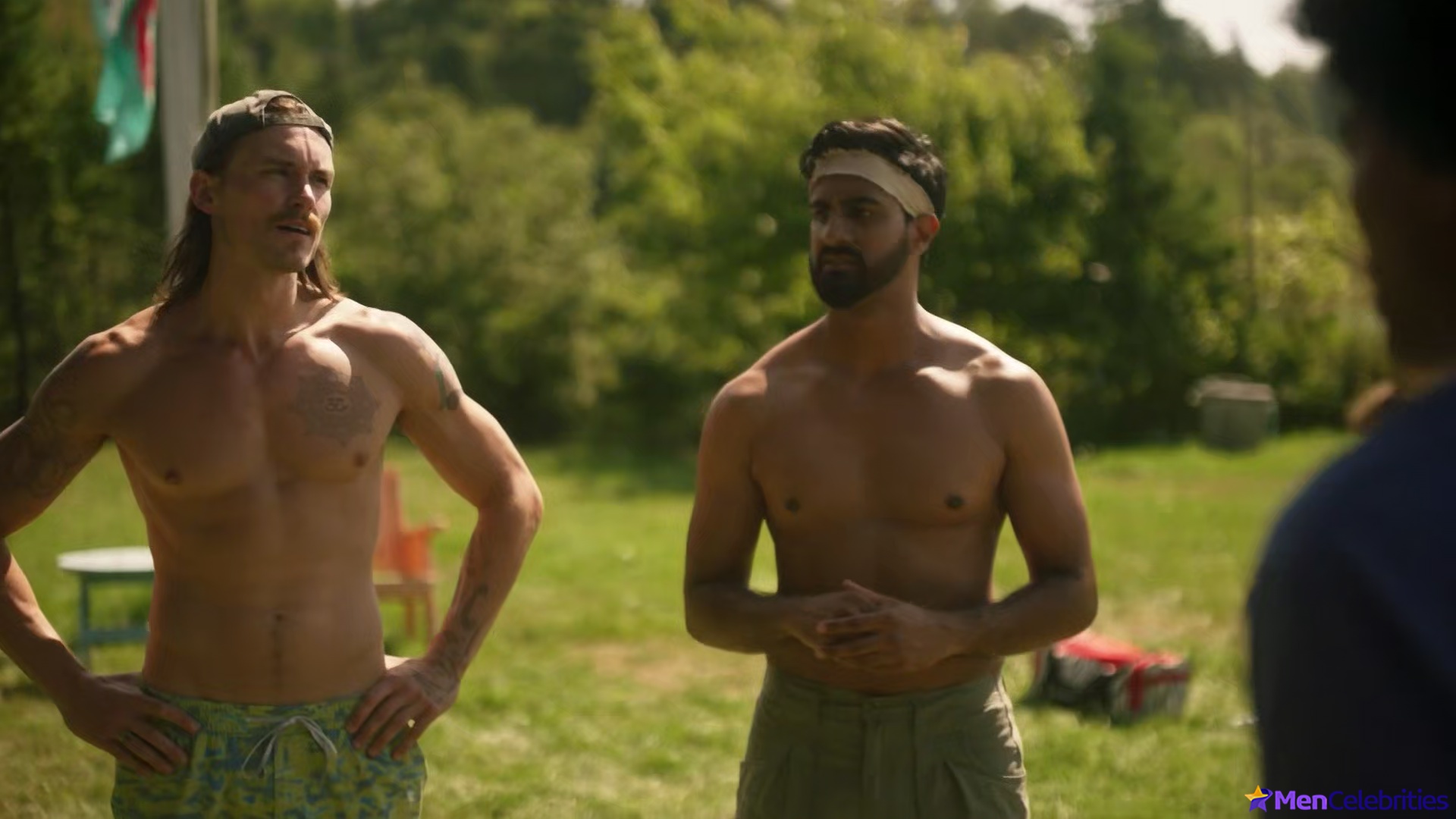 Tom Stevens nude and cock bulge scenes in Moonshine