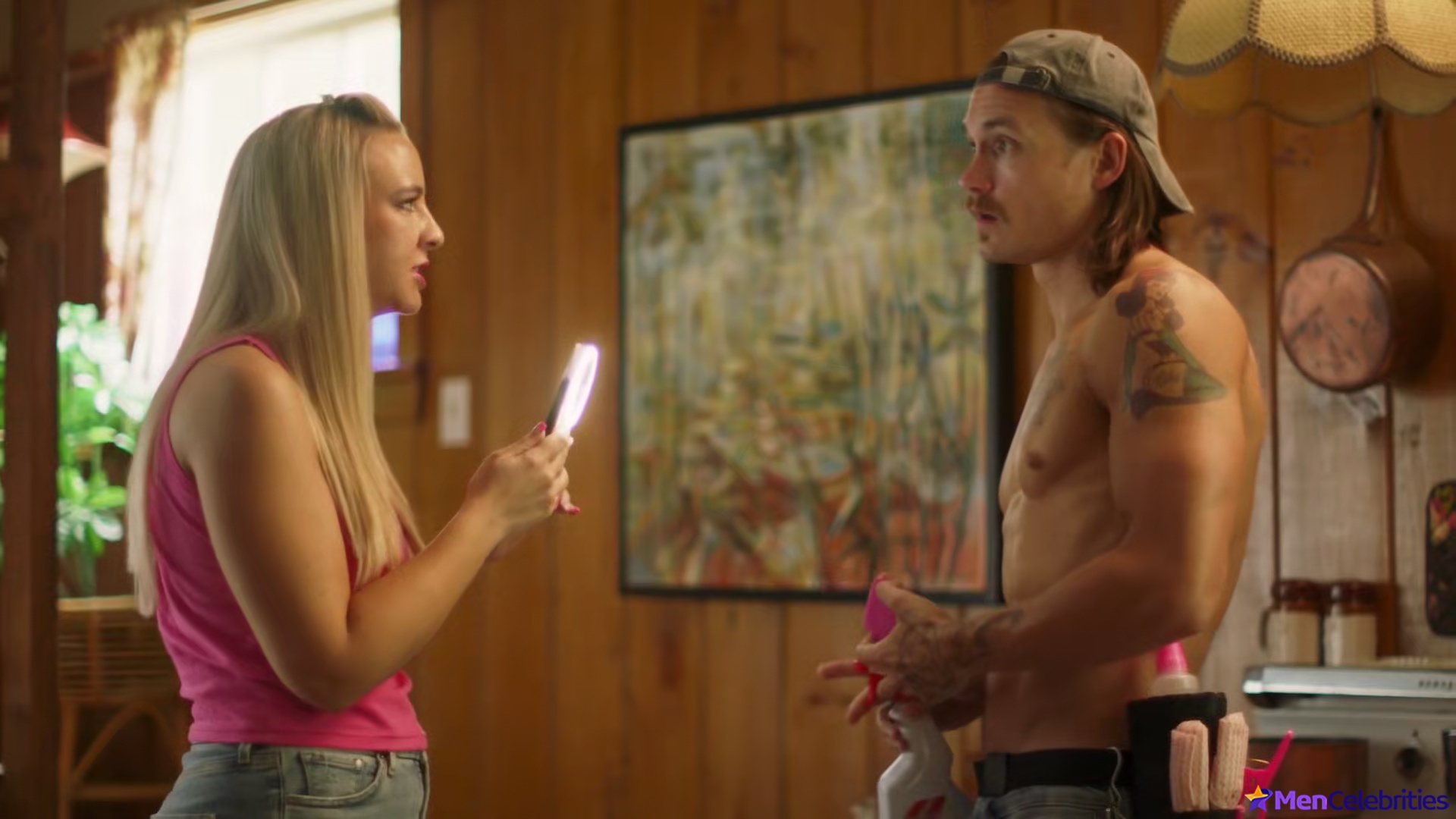 Tom Stevens nude and cock bulge scenes in Moonshine