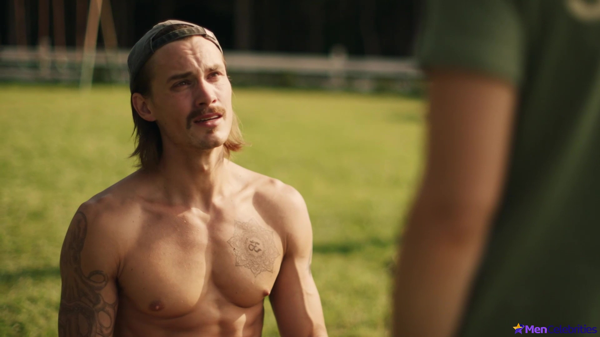 Tom Stevens nude and cock bulge scenes in Moonshine