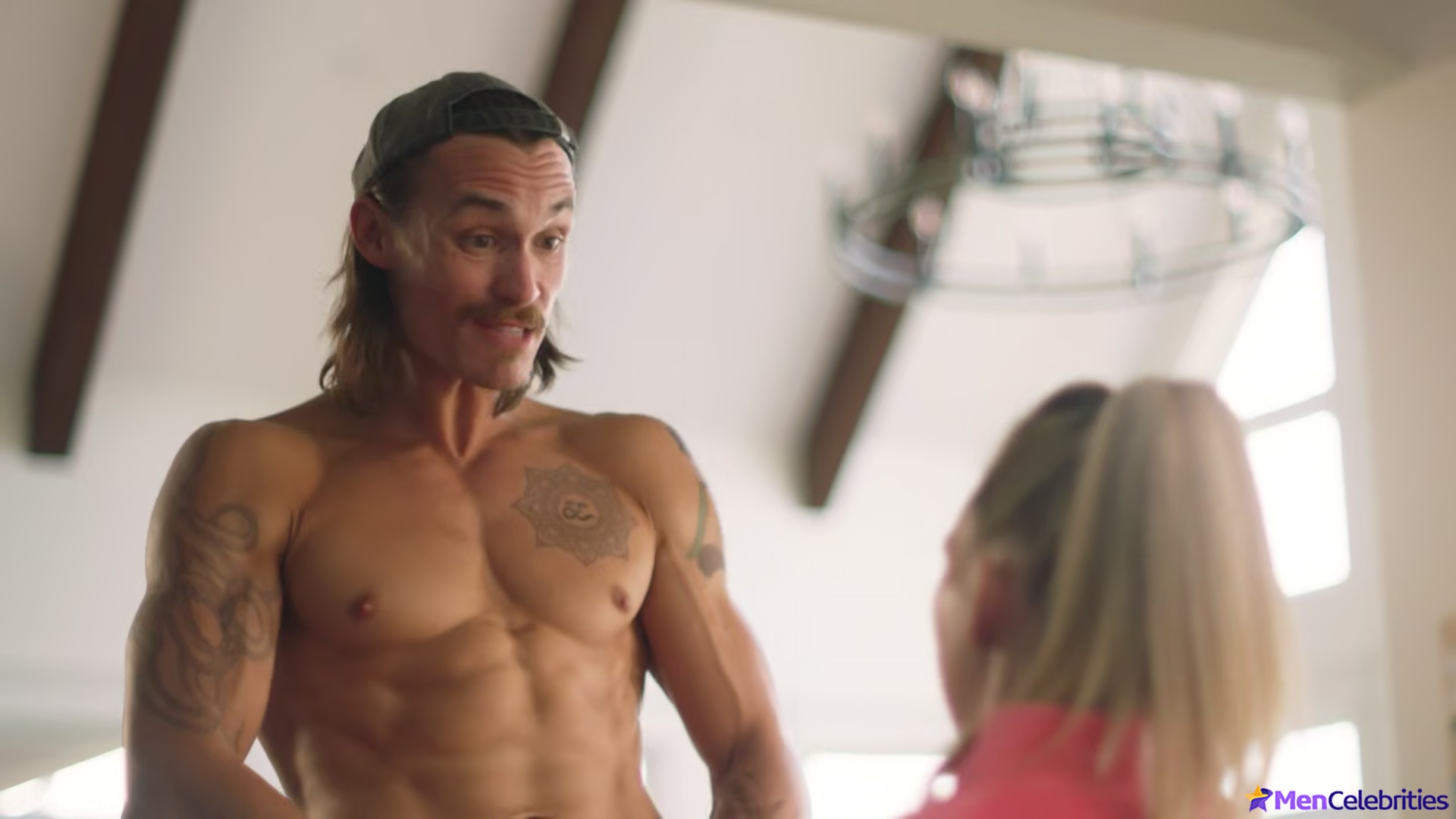 Tom Stevens nude and cock bulge scenes in Moonshine