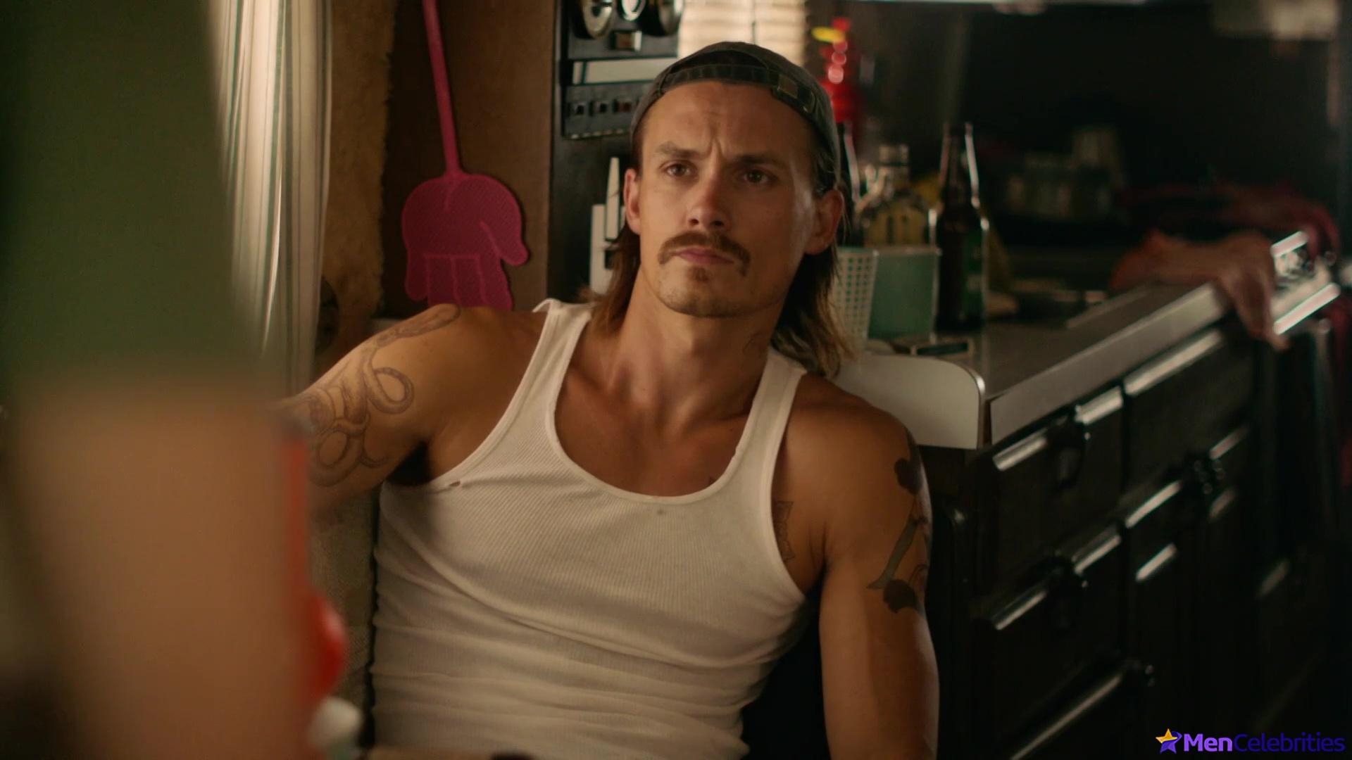Tom Stevens nude and cock bulge scenes in Moonshine
