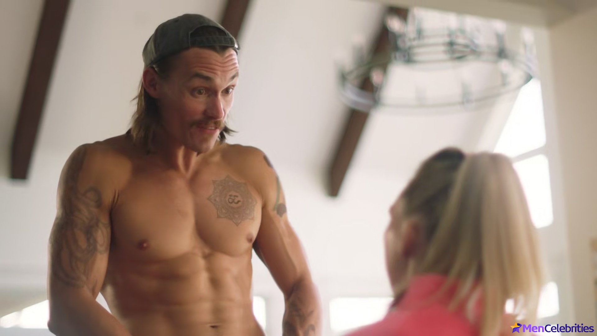 Tom Stevens nude and cock bulge scenes in Moonshine