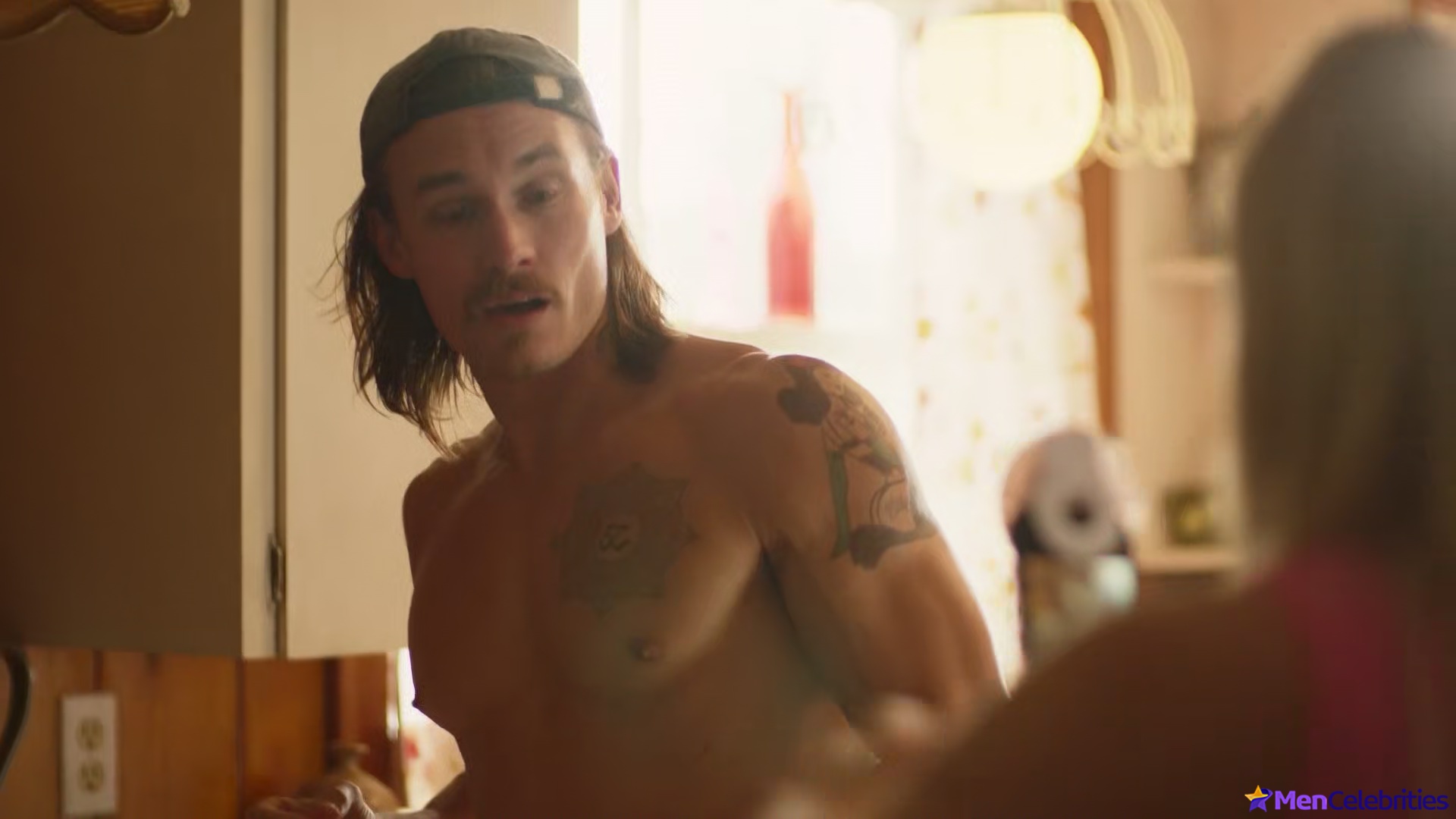 Tom Stevens nude and cock bulge scenes in Moonshine