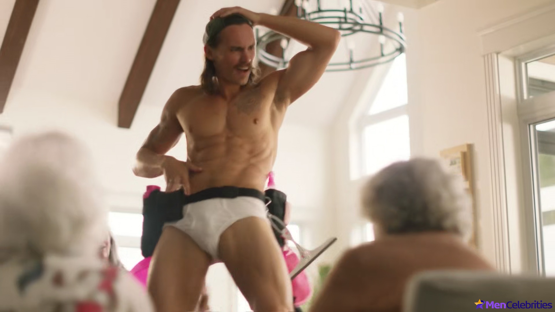 Tom Stevens nude and cock bulge scenes in Moonshine
