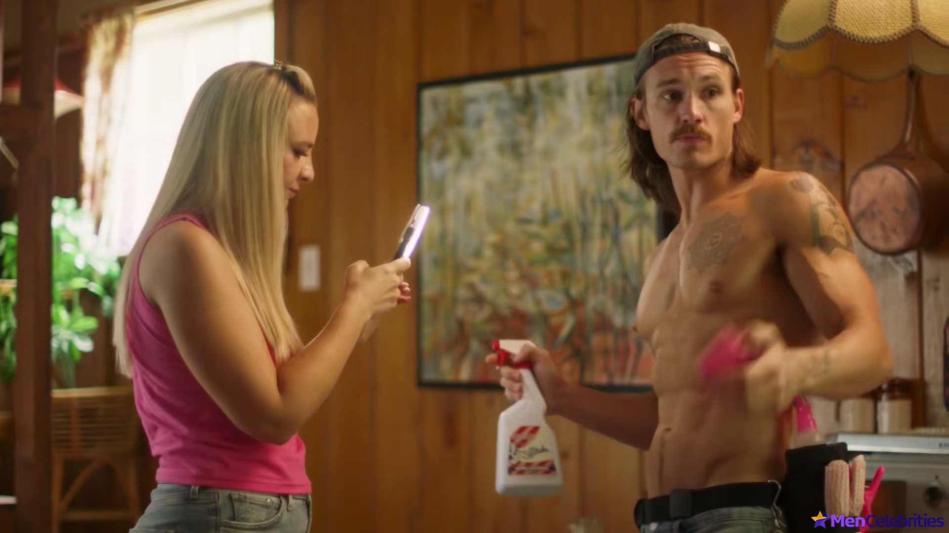 Tom Stevens nude and cock bulge scenes in Moonshine