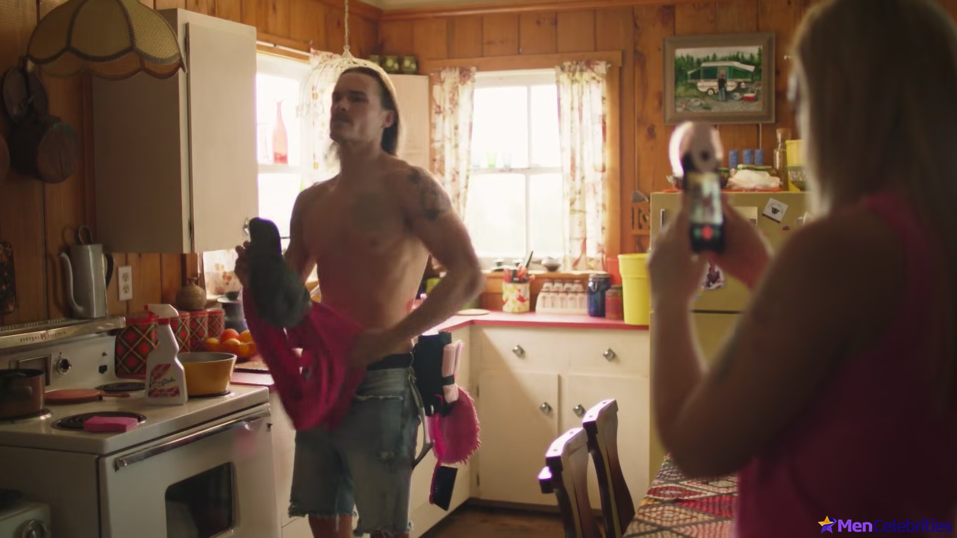 Tom Stevens nude and cock bulge scenes in Moonshine