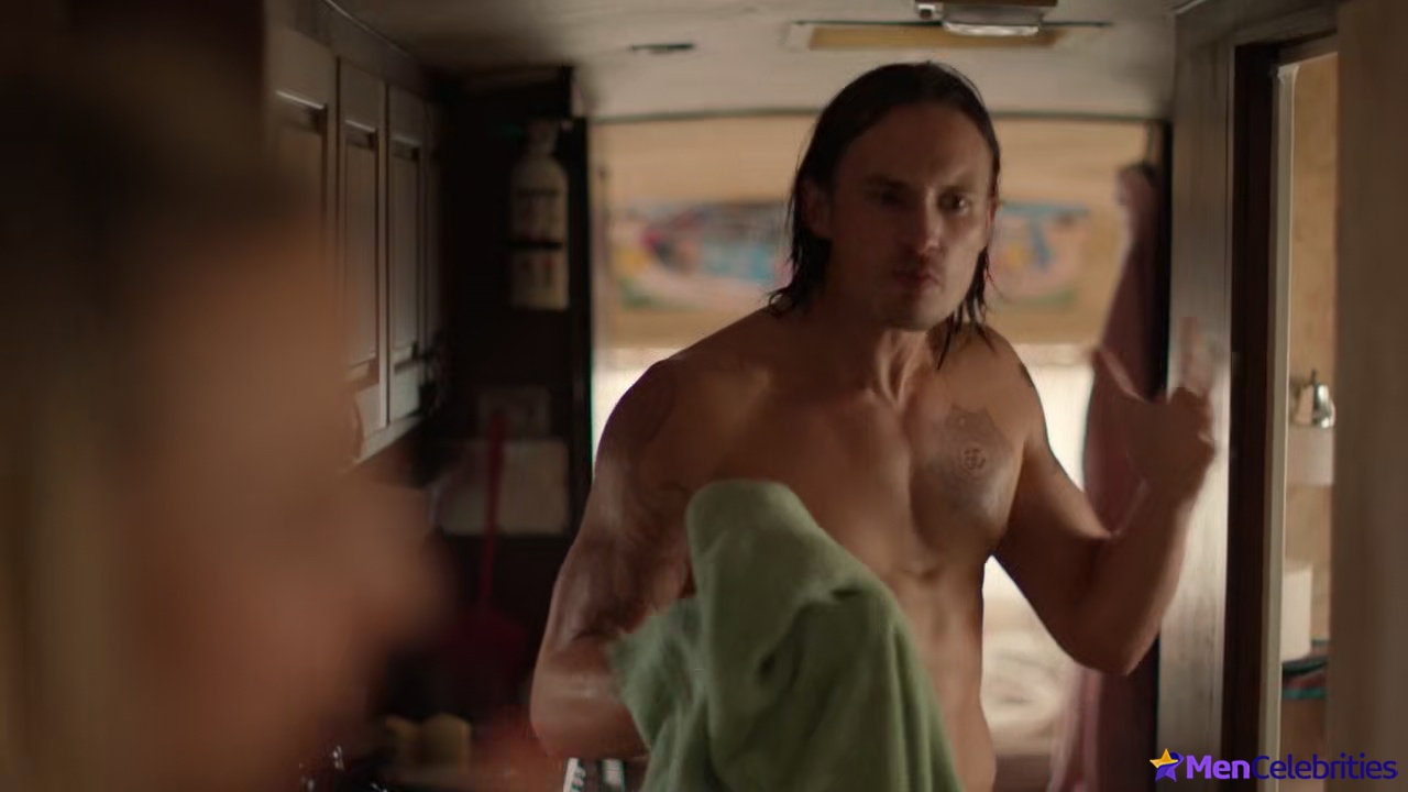 Tom Stevens nude and cock bulge scenes in Moonshine