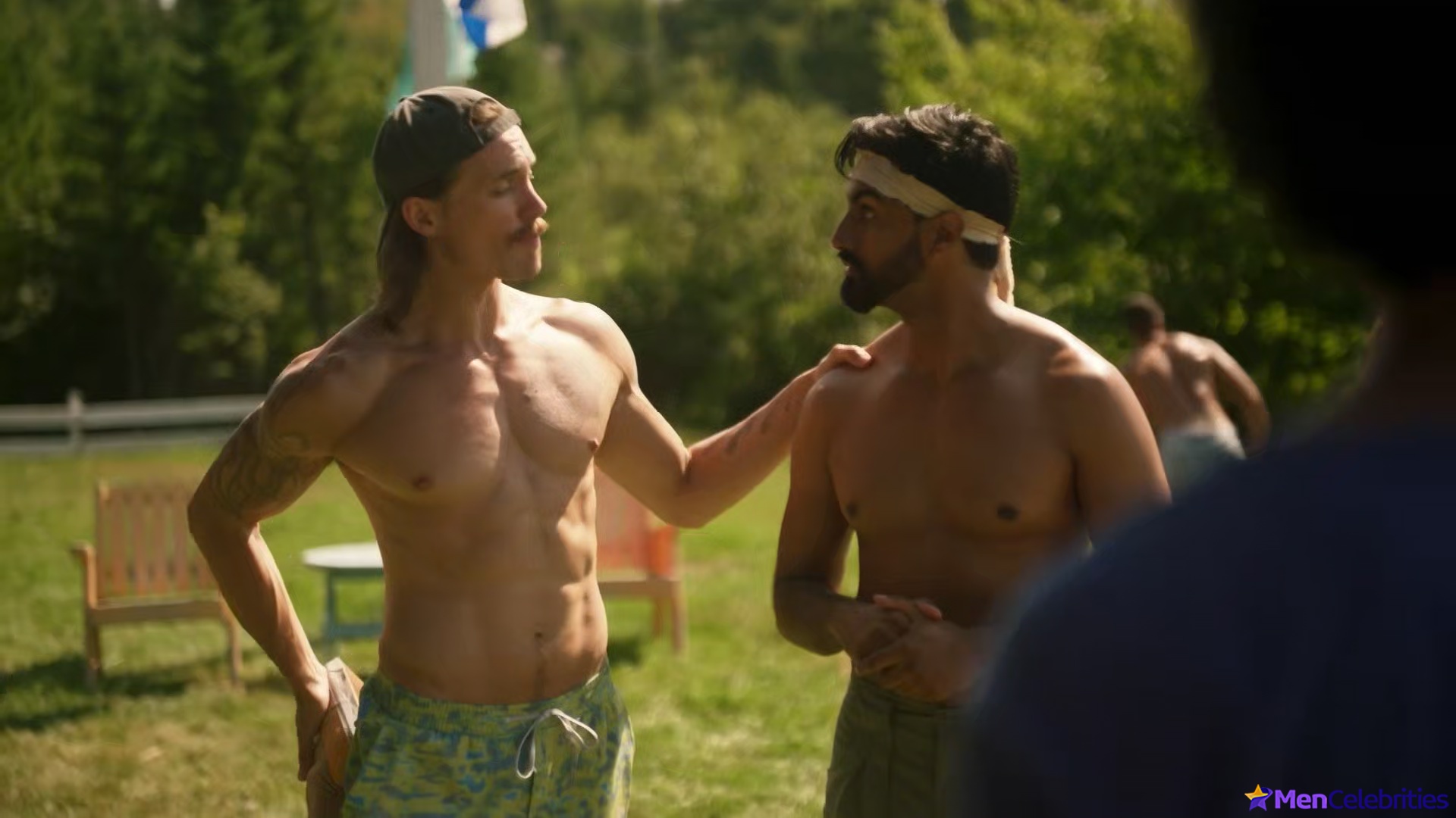 Tom Stevens nude and cock bulge scenes in Moonshine