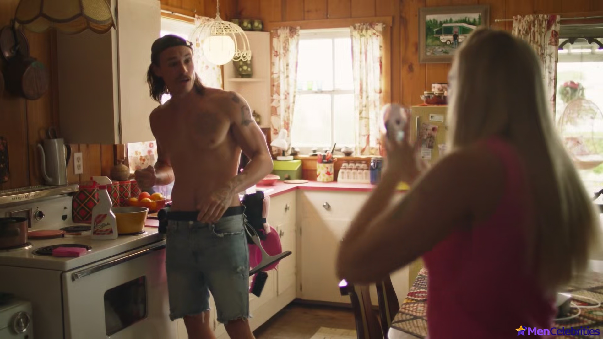 Tom Stevens nude and cock bulge scenes in Moonshine
