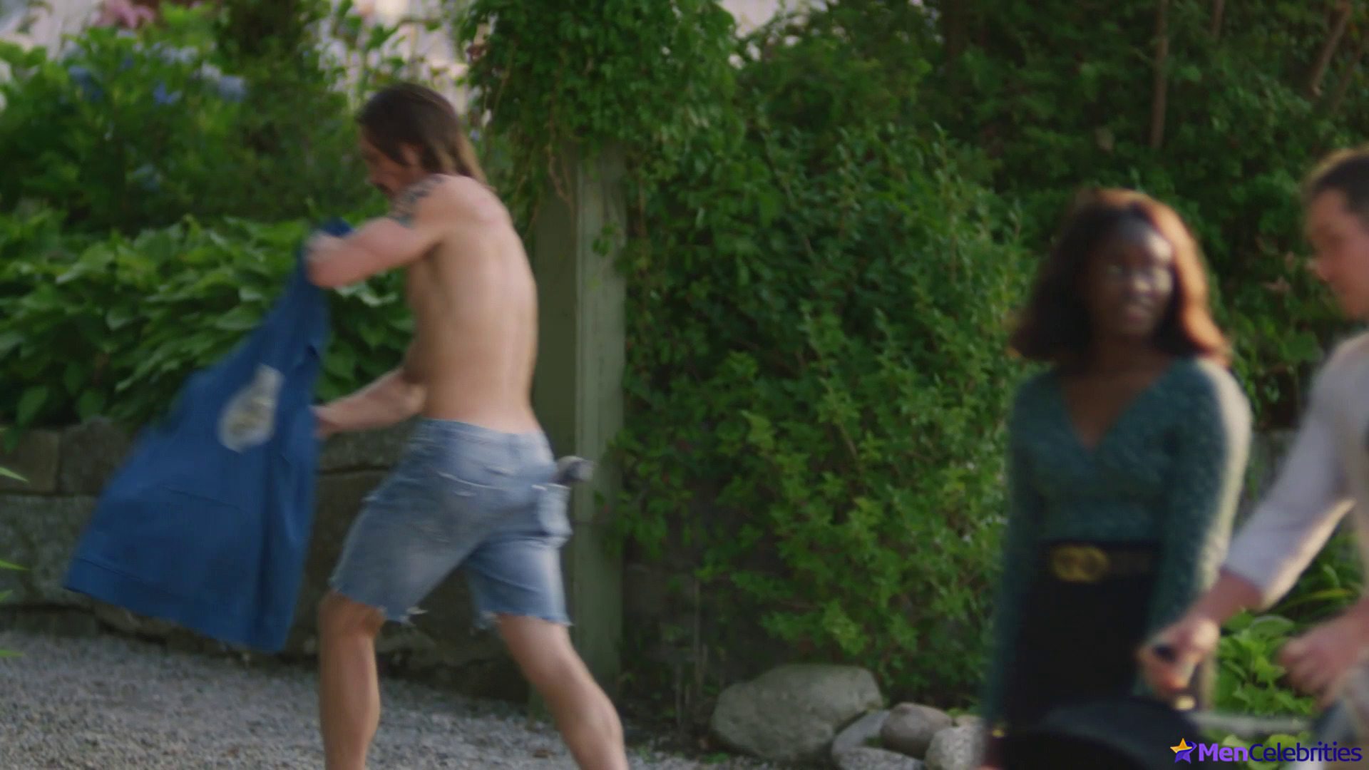 Tom Stevens nude and cock bulge scenes in Moonshine