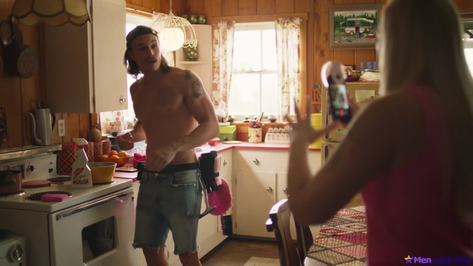 Tom Stevens nude and cock bulge scenes in Moonshine