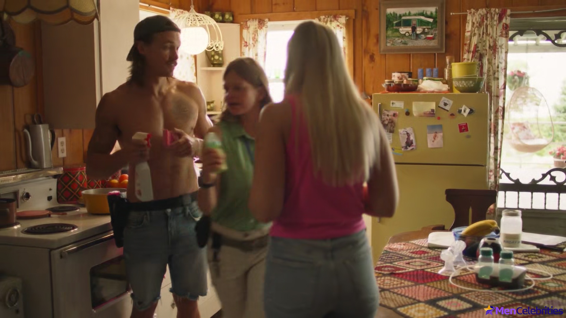 Tom Stevens nude and cock bulge scenes in Moonshine