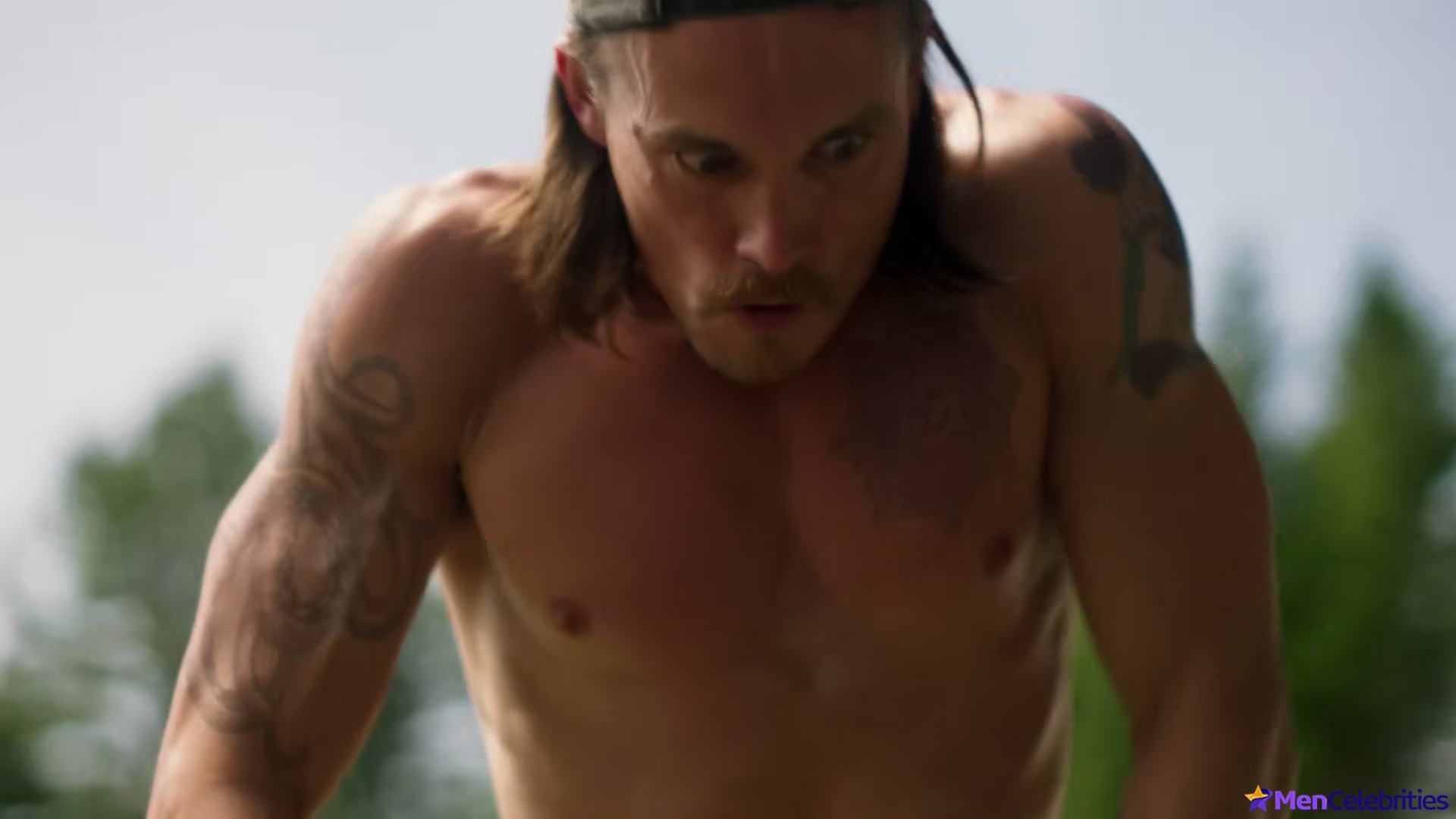 Tom Stevens nude and cock bulge scenes in Moonshine