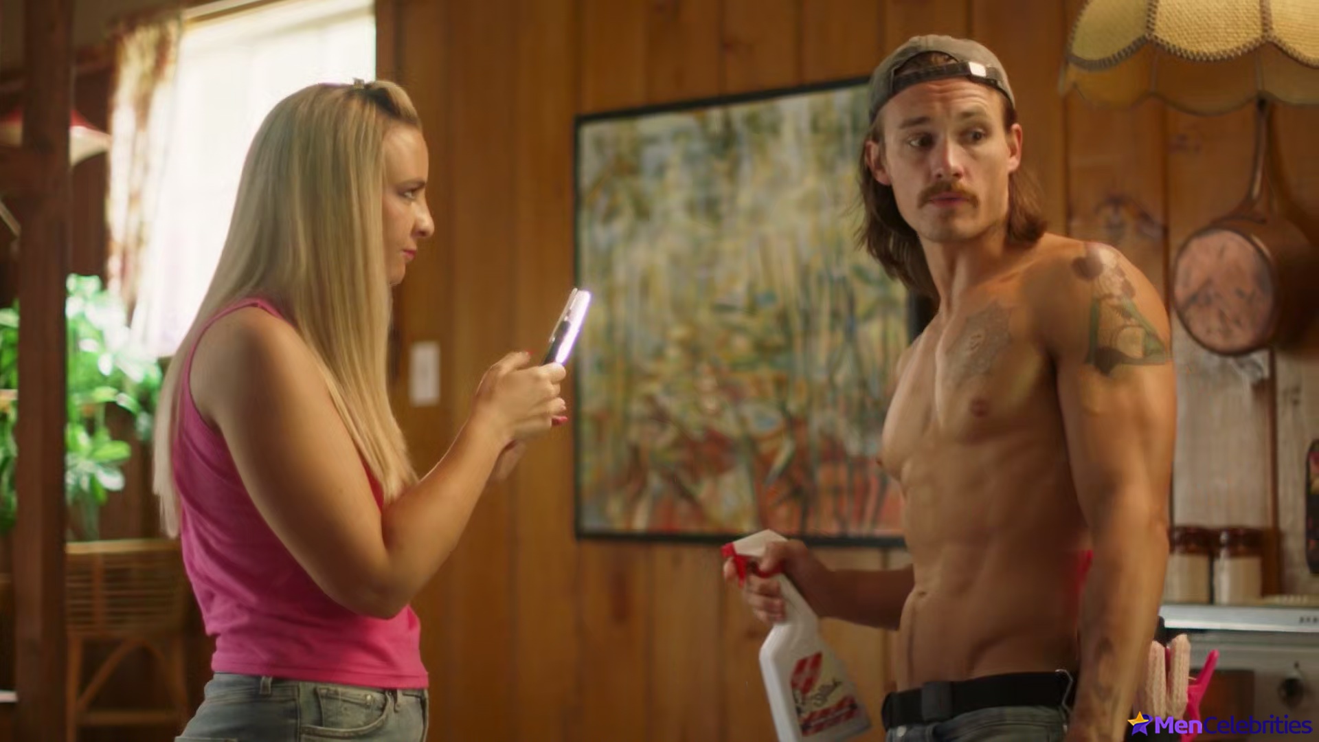 Tom Stevens nude and cock bulge scenes in Moonshine