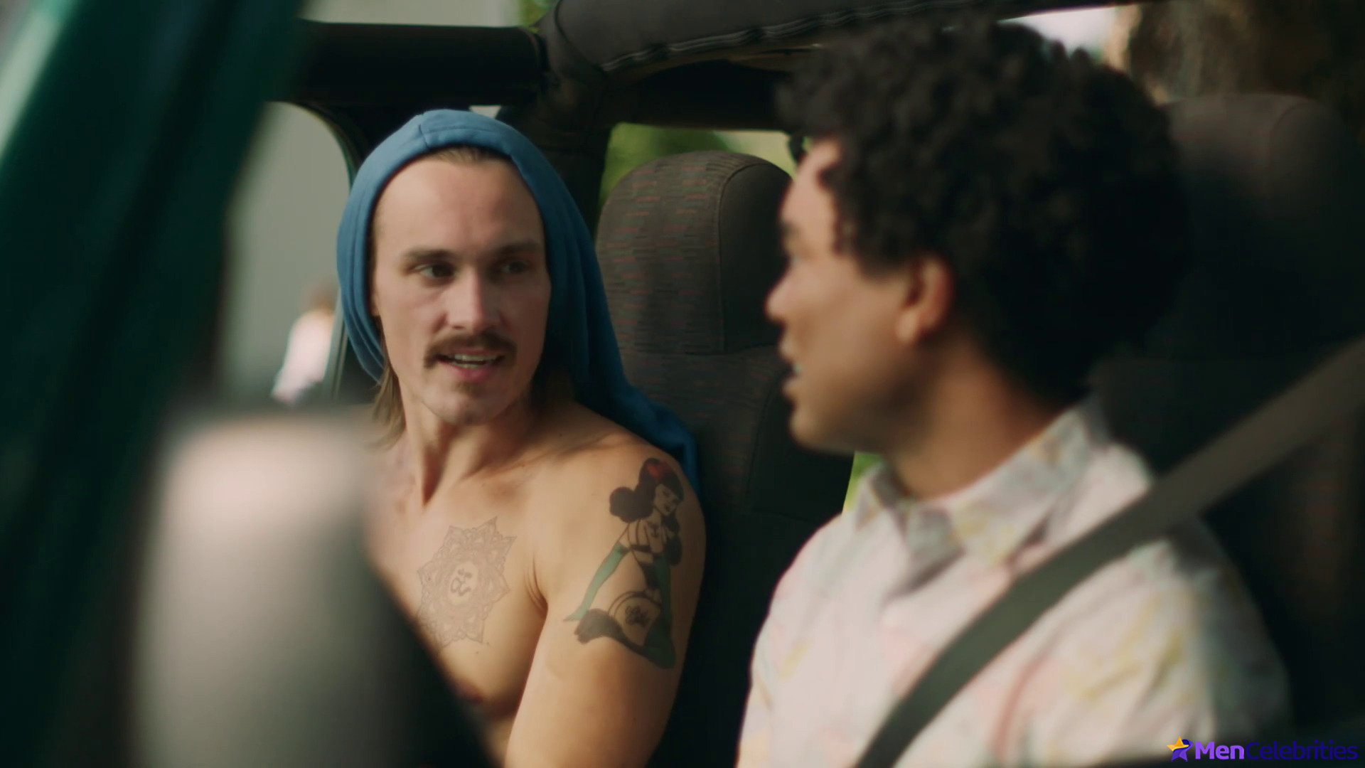 Tom Stevens nude and cock bulge scenes in Moonshine