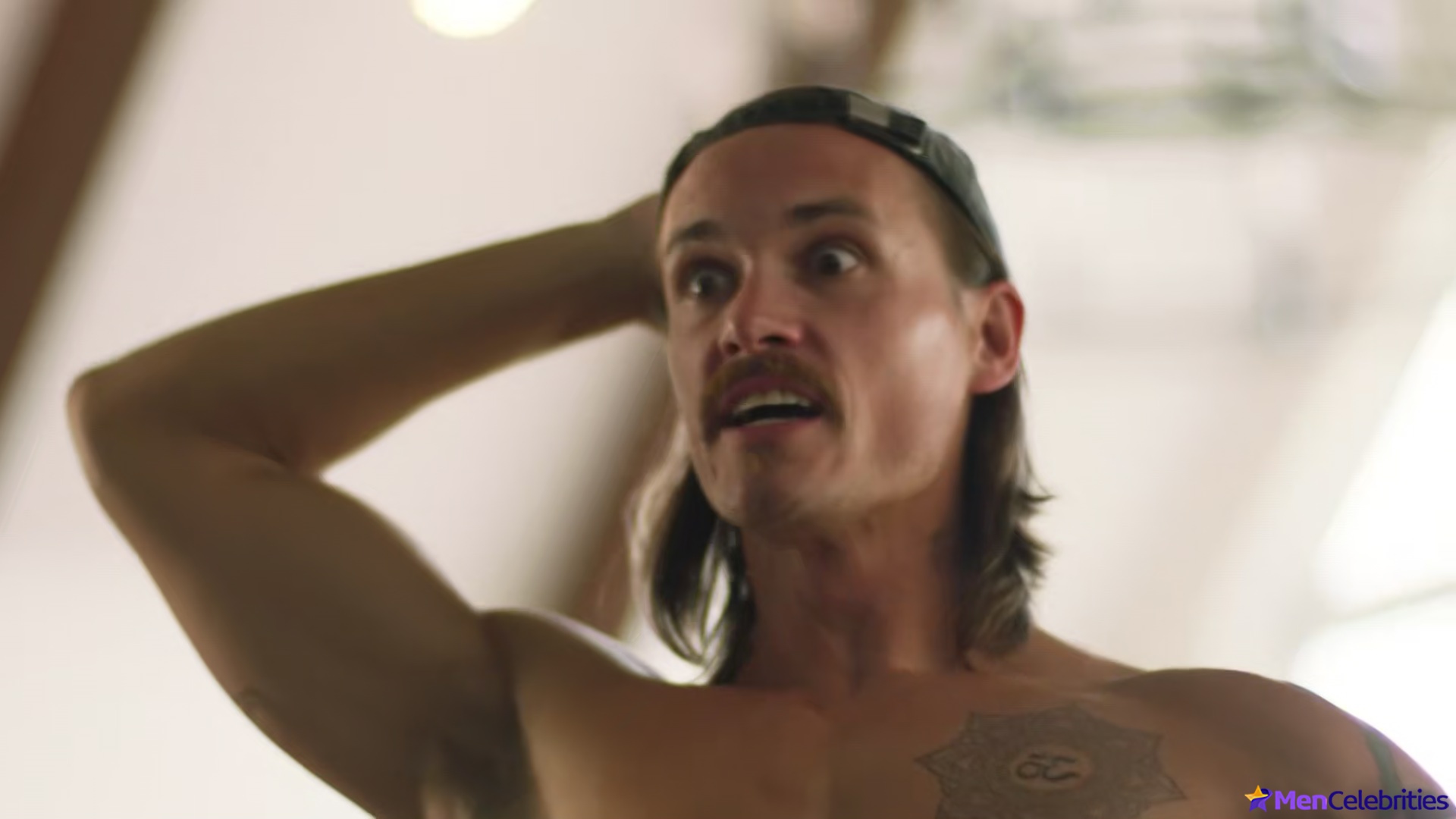 Tom Stevens nude and cock bulge scenes in Moonshine
