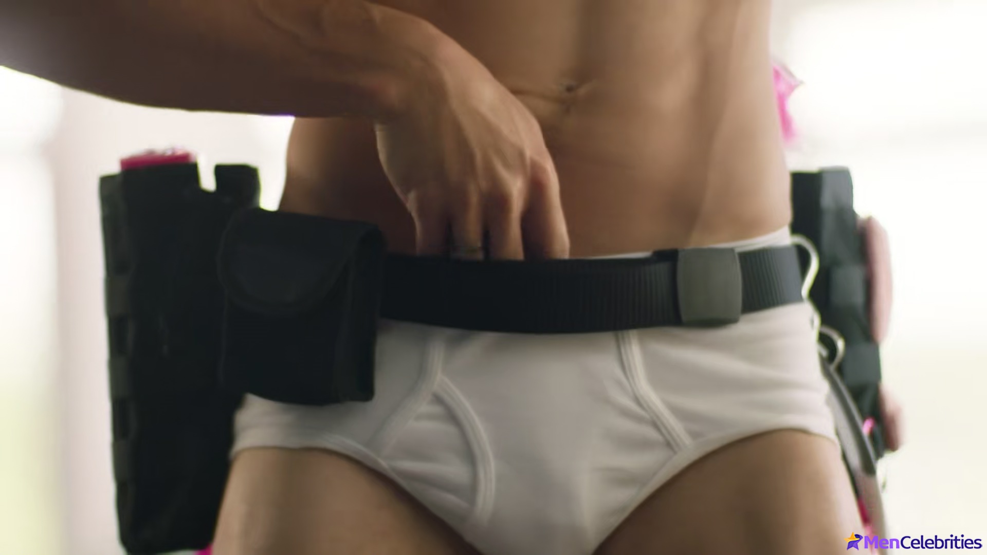 Tom Stevens nude and cock bulge scenes in Moonshine