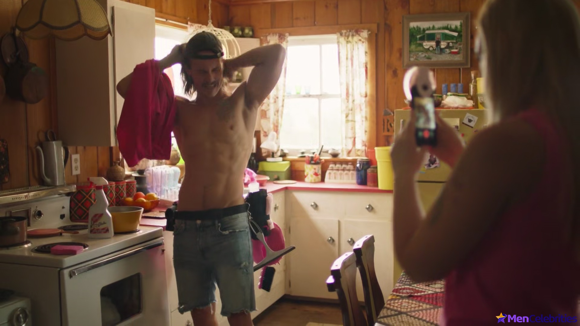 Tom Stevens nude and cock bulge scenes in Moonshine