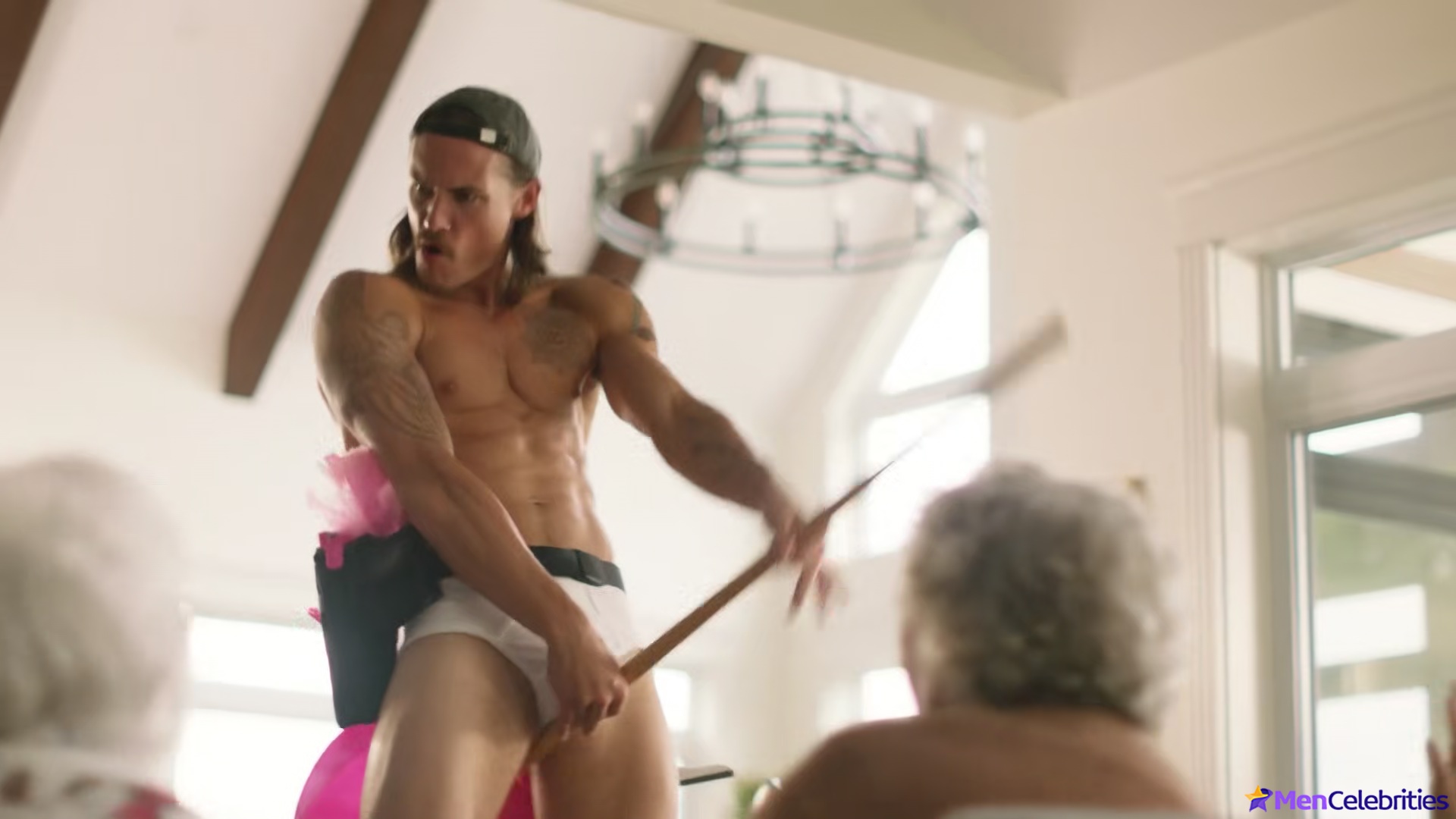 Tom Stevens nude and cock bulge scenes in Moonshine