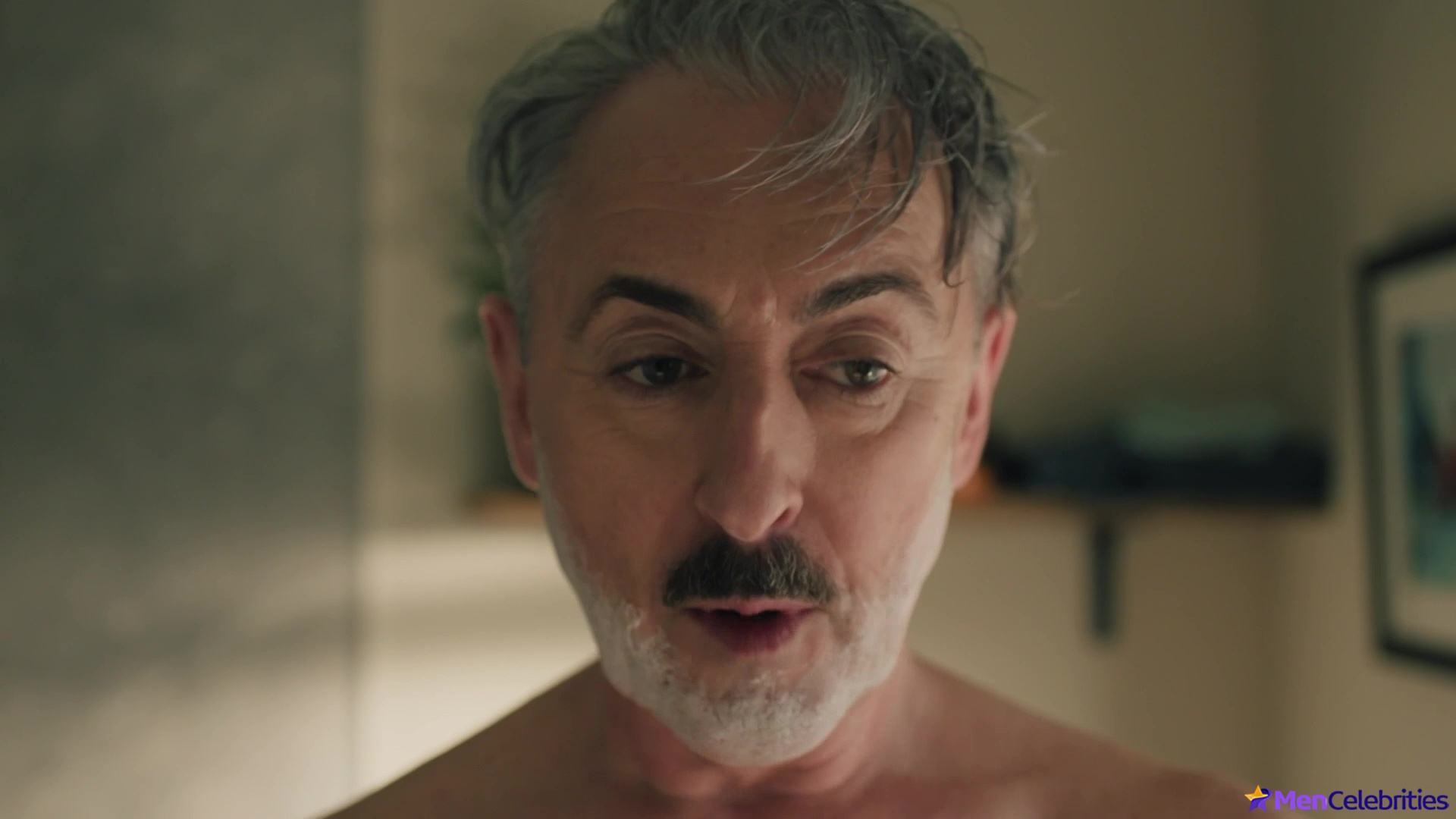 Alan Cumming cock bulge and jerk off scenes in Tip Toe