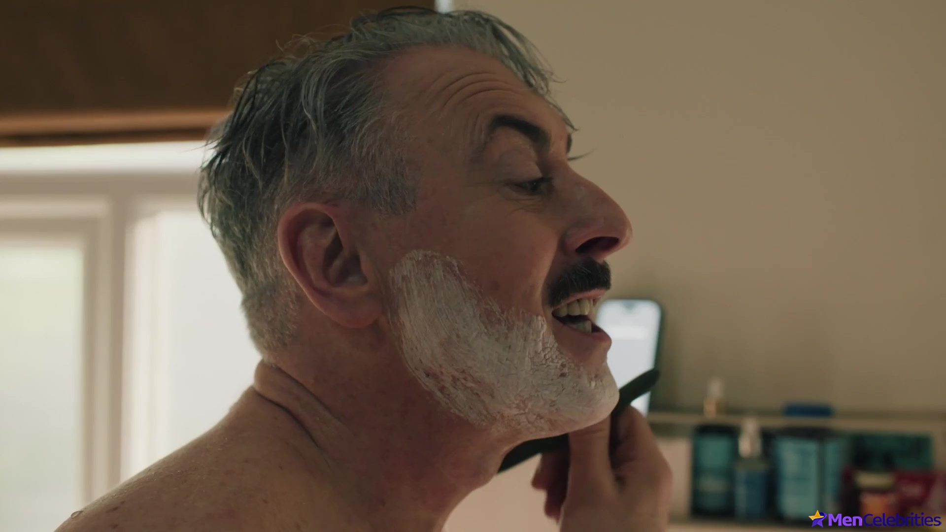 Alan Cumming cock bulge and jerk off scenes in Tip Toe