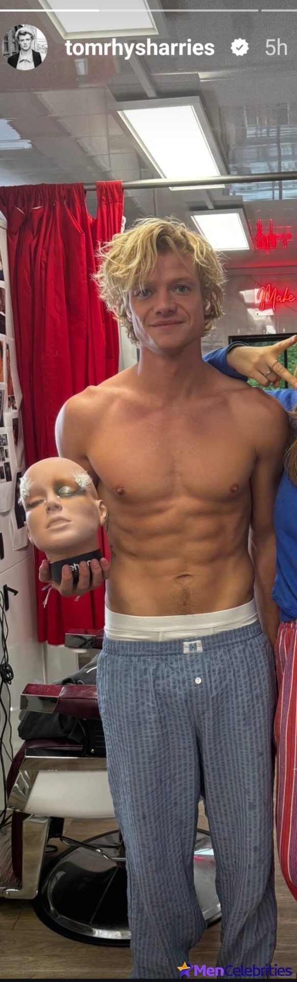 Tom Rhys Harries shirtless and cock bulge pics